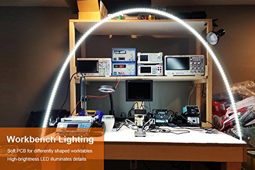 Led Workbench Light,ViLSOM 4M/13Ft Workbench Light Bar,Lights for Work Bench with Dimmer and Power Supply Adaptor for Work Bench,Display Case,Garage Or Shelf.