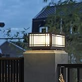 SLAWA Outdoor Post Cap Lights - Modern Square Fence Pillar Lamps with Stainless Steel Housing - Waterproof Lawn Column Cap La
