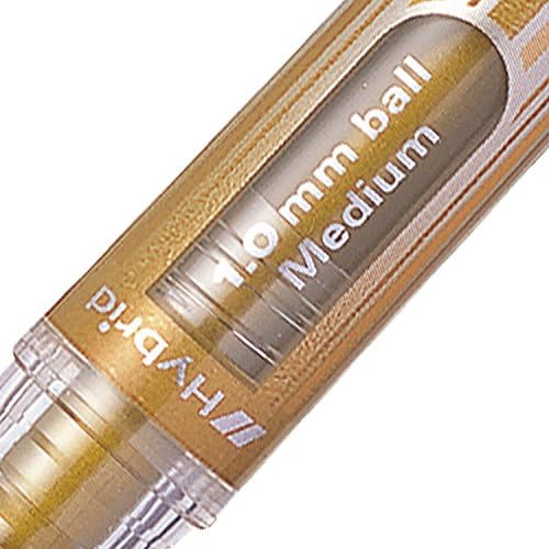 Pentel 1.0mm Tip Hybrid Gel Grip Dx Metallic Pen with Chunky Barrel - Gold, 1 count (Pack of 12) - Image 4