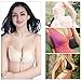 Komene Self Adhesive Bra Luxury Wiredrawing Women Strapless Invisible Backless Reusable Push-Up with Drawstring Beige