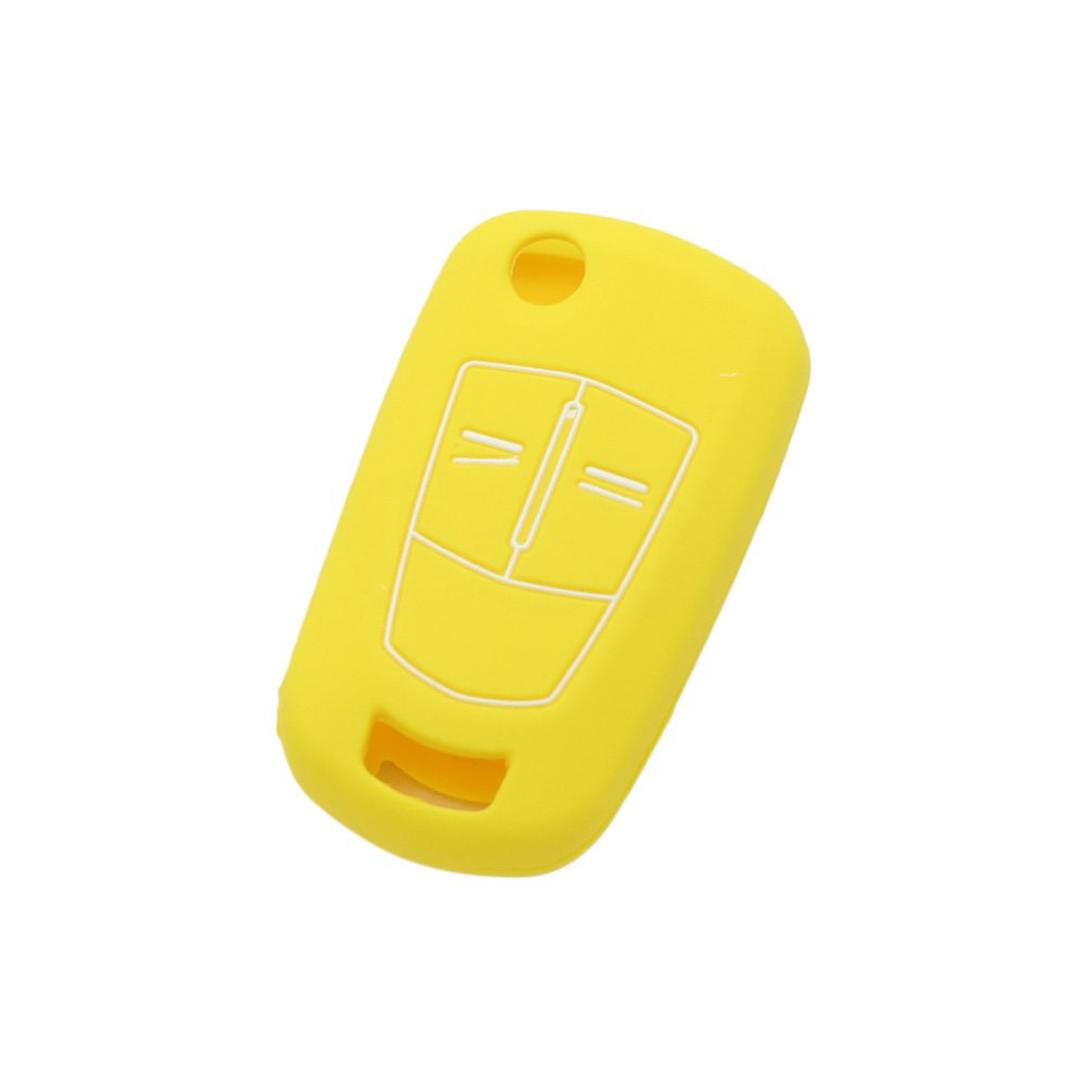 BROVACS Silicone Cover Protector Case Holder Skin Jacket Compatible with VAUXHALL OPEL 2 Button Flip Remote Key Fob CV2620 Yellow