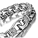 Amazing Stainless Steel Men's link Bracelet Silver Black 9 Inch (With Branded Gift Box)