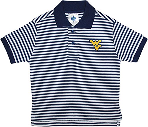 Creative Knitwear West Virginia University Mountaineers Striped Polo Shirt by