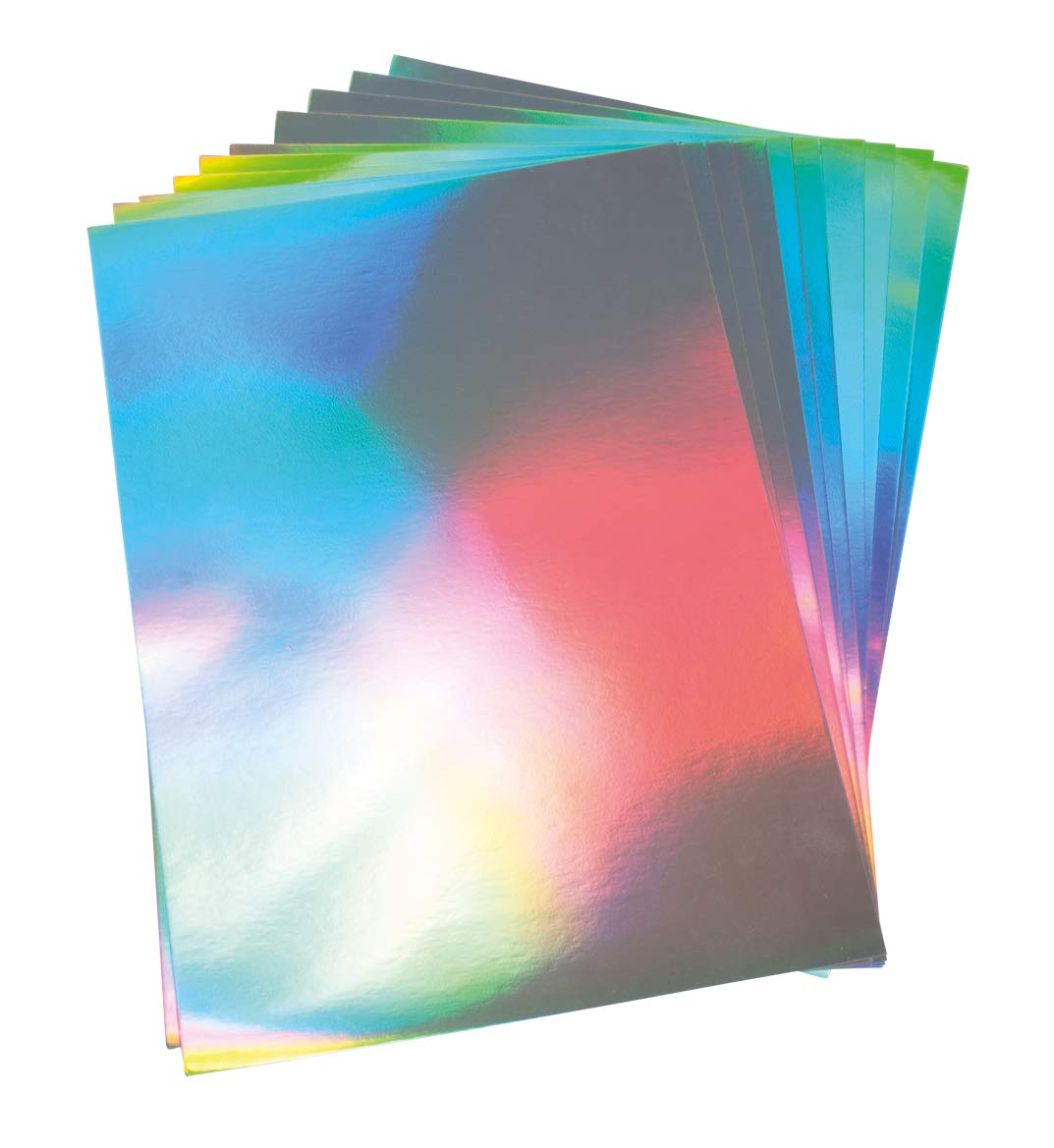 Rayher Holographic Paper for Card Making and Scrapbooking, Set of 10 Sheets with Hologram Finish, 300gms, 21x29.7cm, 67300606