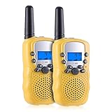 Kearui Kids Walkie Talkies, 22 Channel 2 Way Radio 3 Miles Handheld Mini Walkie Talkies, Best Toys Gifts for 3-12 Years Old Boys and Girls (Yellow)