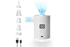 Portable Air Pump for Inflatables: Type-C Rechargeable with 4000mAh Battery Lightwight Ultra-Fast Inflate Deflate Electric Ai