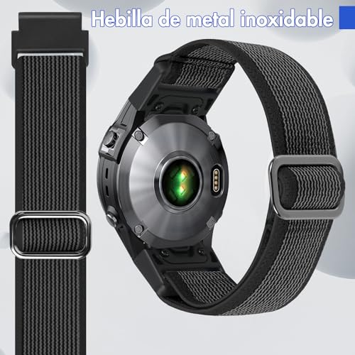 BTTNG Elastic Strap Compatible with Garmin Fenix 7/7 Pro/Fenix 6/6 Pro/Fenix 5/5 Plus, 22mm Quick Fit Nylon Elastic Wristband for Garmin Forerunner 965/955/945/935/Epix 2/Quatix 5/6/7