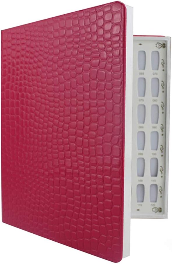 TP 120 Nail Tips Leather Cover Gel Polish Display Chart Book Nail Art Salon Tools (Rose)