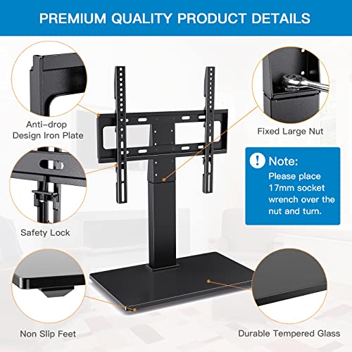 PERLESMITH Universal Swivel TV Stand Table Top TV Stand for 2655