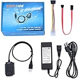 AGPtek SATA/PATA/IDE Drive to USB 2.0 Adapter Converter Cable for Hard Drive Disk HDD 2.5" 3.5" with External AC Power Adapter