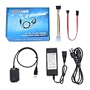 AGPtek SATA/PATA/IDE Drive to USB 2.0 Adapter Converter Cable for Hard Drive Disk HDD 2.5" 3.5" with External AC Power Adapter