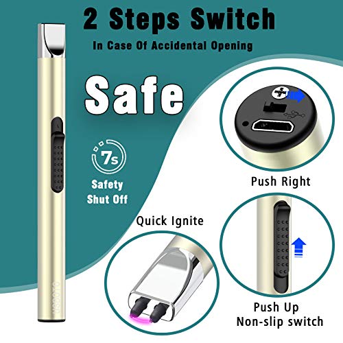 Candle Lighters,Electric Rechargeable USB Long Arc Electronic Grill