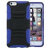 iPhone 6 Plus Case, ULAK iPhone 6 (5.5) Case Hybrid Impact Rubber Combo Holster Cover Case for iPhone 6 Plus With Belt Swivel Clip + Screen Protector and Stylus(Deep Blue)