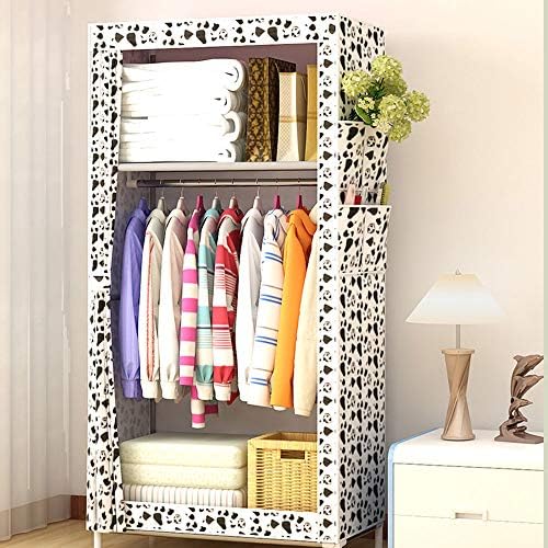 RKY Cloth wardrobe Cloth Wardrobe - Simple Wardrobe Single Small Wardrobe Dormitory Hanging Wardrobe Economical Assembly Steel Fabric Cloth Wardrobe Storage Cabinet (70x45x160cm) /-/