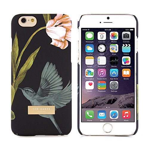 Ted Baker AW15 Women's Collection Back Cover for iPhone 6S / iPhone 6 Bird Design, Fashion branded Designer Snap on Back Cover for iPhone 6S and iPhone 6 - Black