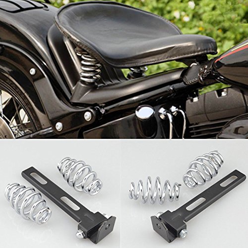 DLLL Uinversal Motorcycle Solo Seat 3'' Springs Bracket Mounting Kit for Harley Custom Softail Chopper Bobber Honda Yamaha Kawasaki Suzuki and Triumph Rigid Build or Any Custom Applications