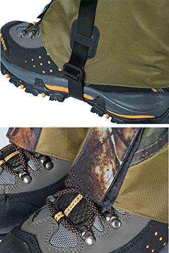 Ueasy Leg Gaiters, Boot Gaiters Waterproof Leg Gaiters for Men and Women 600D Anti-Tear Oxford Fabric for Outdoor Hiking Walking Hunting Snow Skiing Camping Climbing Mountain