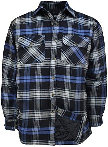 Canyon Guide Outfitters Men's Plaid Flannel Snap Front Work Shirt Jacket