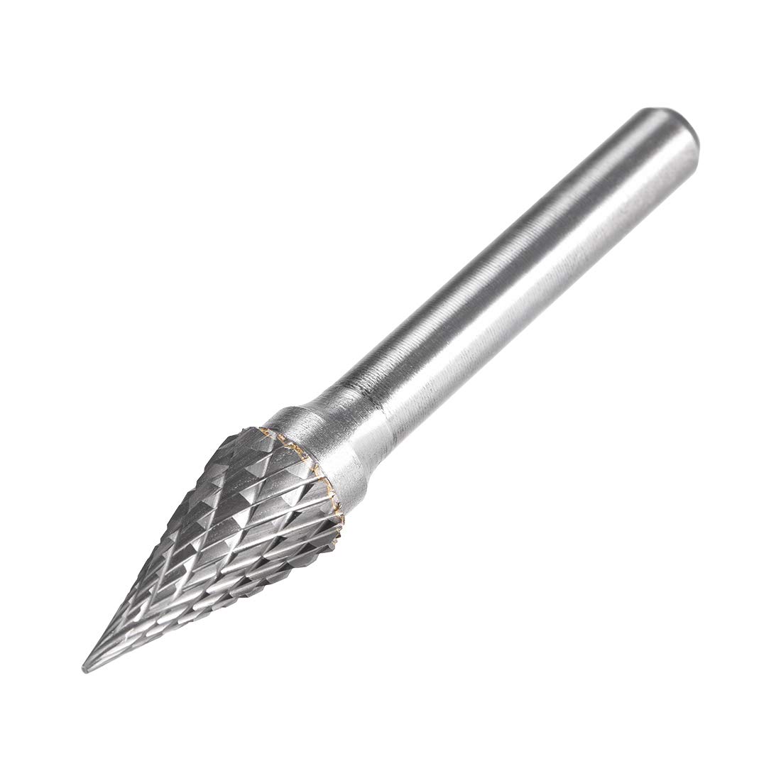 sourcing map Tungsten Carbide Rotary Files 1/4" Shank, Double Cut Cone Shape Rotary Tool 10mm Dia, for Die Grinder Drill Bit Wood Soft Metal Carving Polishing Model Engineering
