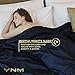 YnM Exclusive Cotton Duvet Cover for Weighted Blankets with 16 Strings (Navy, 48