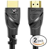 Mediabridge HDMI Cable (25 Feet) - Supports 4K@60Hz - High Speed, Hand-Tested, HDMI 2.0 Ready - UHD, 18Gbps, Audio Return Channel, Ethernet - 2 Pack (Part# 91-02X-25X2 )