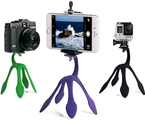 Mini Tripod Mount Portable magic stander phone gekkopod Mini Cell Phone Tripod Gekkopod for Any Smartphone, iPhone(Purple)
