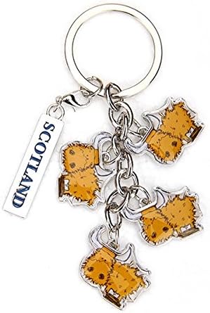 EuroStick Scottish Highland Cow Coo Multi Keyring Bag Charm (Toffee)