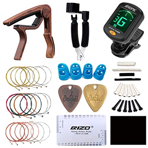 Guitar Accessories Kit Including String Action Ruler, Tuner, 3 in 1