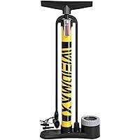Bike Pump, WEIDMAX Ergonomic Bike Floor Pump Track Pump Bicycle Tire Air Pump Portable Inflator Pump with Gauge & Smart Valve