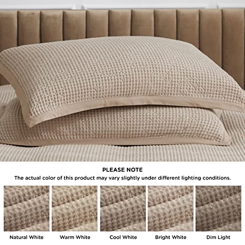 Bedsure Cotton Duvet Cover Queen 100 Cotton Waffle Weave Khaki Duvet