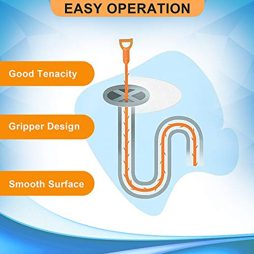 Snake Drain Clog Remover (3 pack) Flexible Plumbing Snake will unclog Shower Drain, Catches and