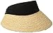 Scala Women's Raffia Visor with Dyed Cotton Crown, Black, One Size