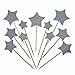 Shxstore Silver Stars Cake Cupcake Topper Picks For Wedding, Birthday, Baby Shower Party Decorations Supplies, 30 Counts