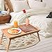 Zhuoyue Bamboo Bed Tray with Folding Legs, Lap Tray Breakfast Tray Great for Breakfast in Bed or Eating Tray