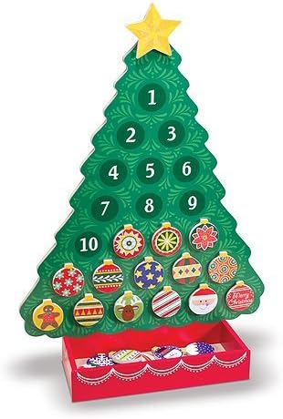 melissa and doug countdown to christmas wooden advent calendar