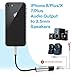 iPhone Splitter Adapter, Dual Function Lightning to Charge & 3.5mm Audio Splitter with Wire Control For iPhone 7/8/X, No Calling Function [Support iOS 11 or Up] (No clip)