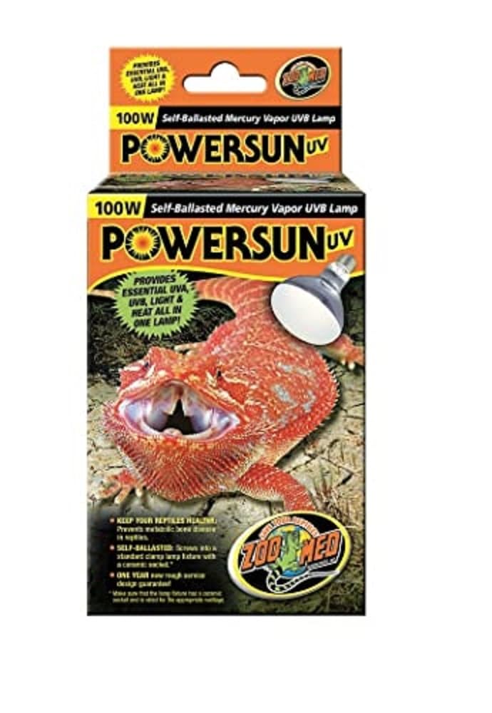 Zoo Med OL-48 Powersun UV Mercury Vapour Lamp, 100 Watt
