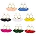 FERVENT LOVE 8 Pairs Tassel Hoop Earrings Bohemian Fan Tassel Earrings set Fish Hook Earrings Dangle Ear Drop for Women Girls Daily Wear/Party