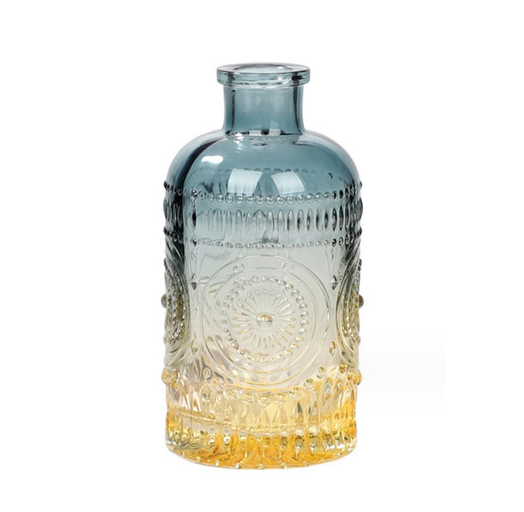 Glass Bud Vase Baroque Retro Small Bud Vases Mini Vintage Flowers Vases Aromatherapy Jar Bottles Antique Decorative Vase Aesthetic Wedding Table Centerpiece Home Table Party Décor
