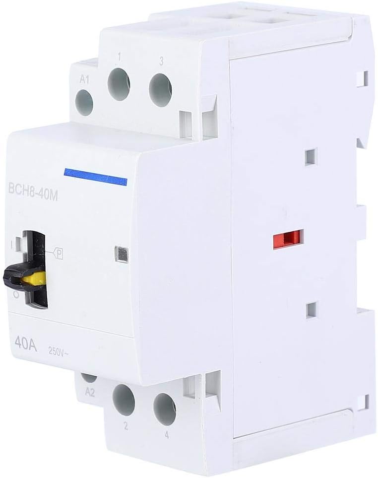 AC Contactor, BCH8-40M 2P 40A 230V Household AC Contactor DIN Rail Mount with Manual Control Switch for Household Applications(2NO) - Image 3