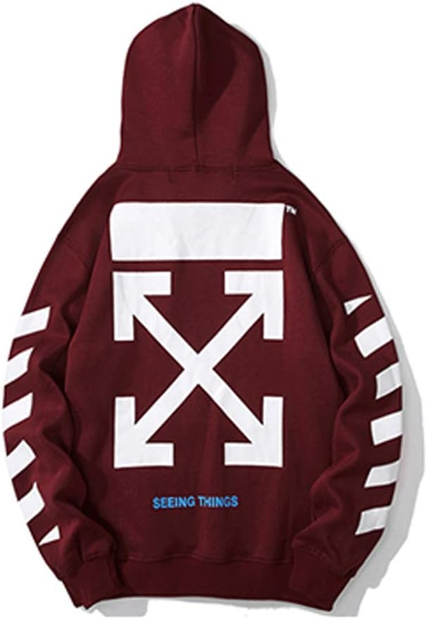 Street Trendy Fashion Graffiti Hip Hop Pop Cotton Jacket Hoodie Casual Long Sleeve Pullover Man Woman Boy Girl Couple Red (L)