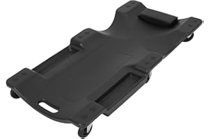 Garvee 40" Plastic Garage Creeper, 350 Lb Blow-Molded HDPE Body, Low-Profile w/Padded Headrest, Dual Tool Trays & 6 Swivel Ca