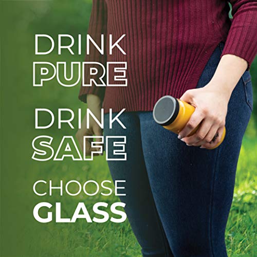 Travel Glass Drinking Bottle Mason Jar 16 Ounce [12Pack] Plastic