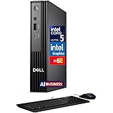 Dell Pro Micro (Formerly Optiplex) QCM1250 MFF AI Business Mini PC (Intel Ultra 5-235T, 16GB DDR5, 512GB SSD, KB & Mouse, WiFi 6E, Bluetooth 5.3, RJ-45, Win 11 Pro)
