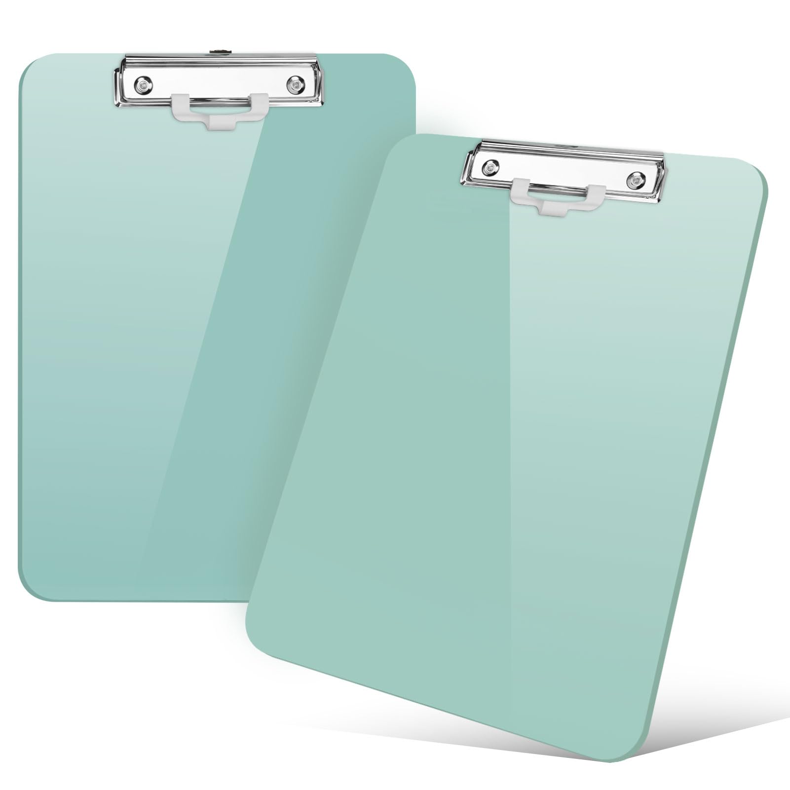 Photo 1 of 2 PCS A4 Clipboards,Plastic Clipboard with Pen Holder,Clip Boards 8.5x11 with Low Profile Clip,Cute Hanging Clipboard for School Office Supplies Clipboards for Kids,Portable Clip Board-Grayish Green