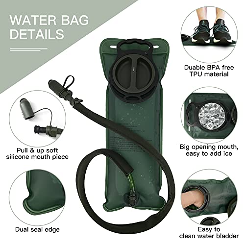 Tactical Hydration Backpack Hiking Backpack With Water Bladder Water Backpack For Hiking Running Hydration Pack With 2L Hydration Bladder