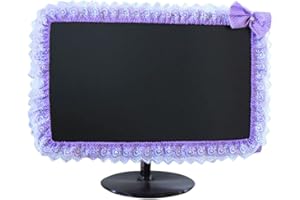 23"-26" Lovely Cute Computer Monitor Cover with Elastic Pen Pocket Bow-knot Laptop TV LCD Screen Monitor Decoration Dust Cove