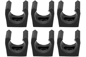 DIOCHE 6pcs Billiards Snooker Cue Locating Clip Holder Regular Fishing Rod Storage Clips Black for Pool Cue Racks, Plastic Lightweight Single Holder Mini Rod Organizer Carrier Accessory, Wholesale Business