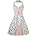 Vintage Halter Cocktail Dress 1950s Rockabilly Audrey Garden Picnic Retro Swing Tea Party Prom Homecoming Dresses