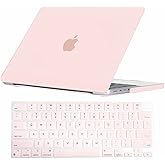 Se7enline Compatible with 2021-2025 MacBook Pro 14 inch Case Hard Shell Laptop Cover for 14-inch MacBook Pro Model A3434 A2442 A2779 A2918 A2992 A3112 A3401 M5 M4 M3 M2 M1&Keyboard Skin, Chalk Pink